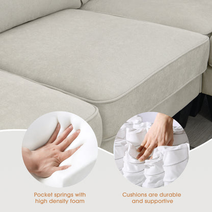 Modern Fabric Sectional Sofa – 7-Seater