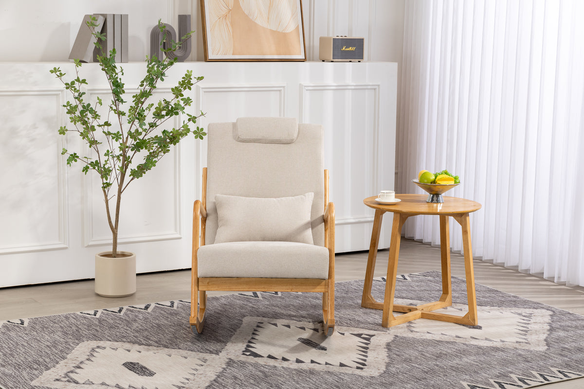 Upholstered Rocking Chair Beige