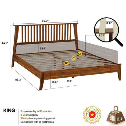 Kaylin Deluxe Wood Platform Bed Frame