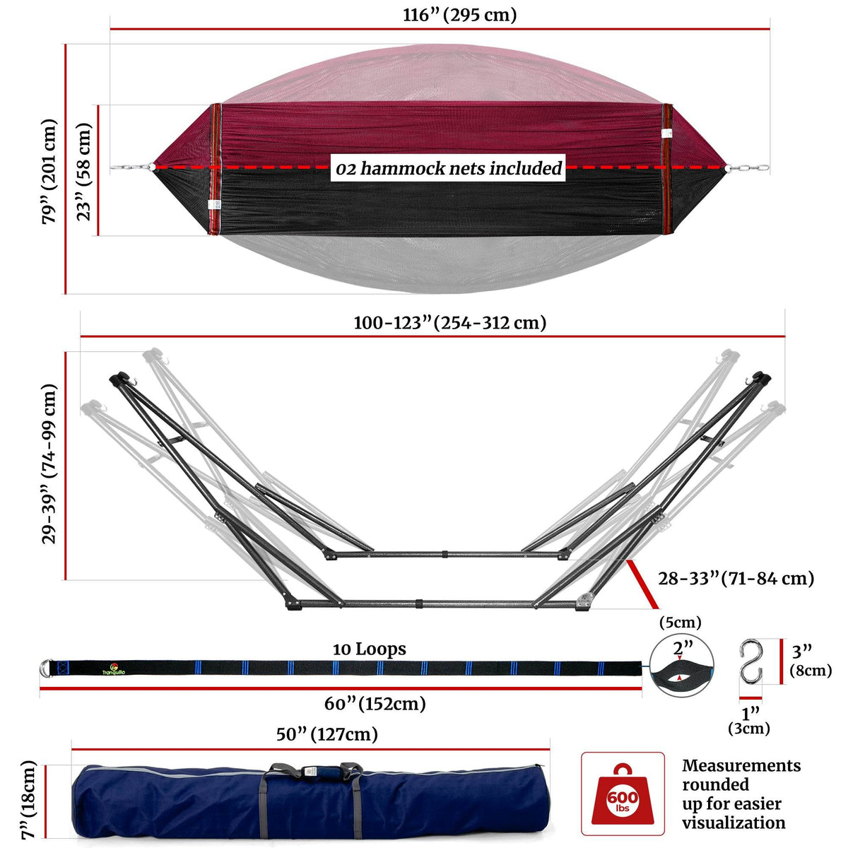 Tranquillo Comfort Set Original Hammock Stand