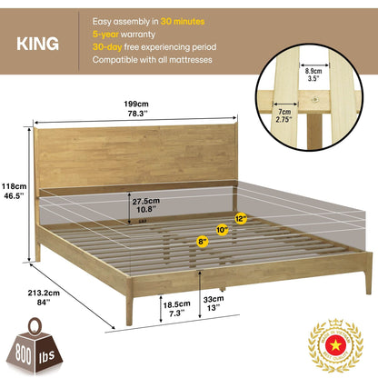 Haven Deluxe Wood Platform Bed Frame