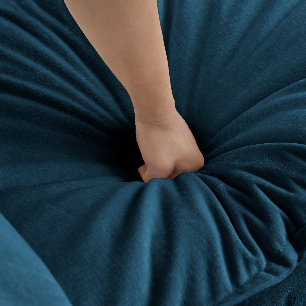 Chenille Ottoman Footrest – Blue