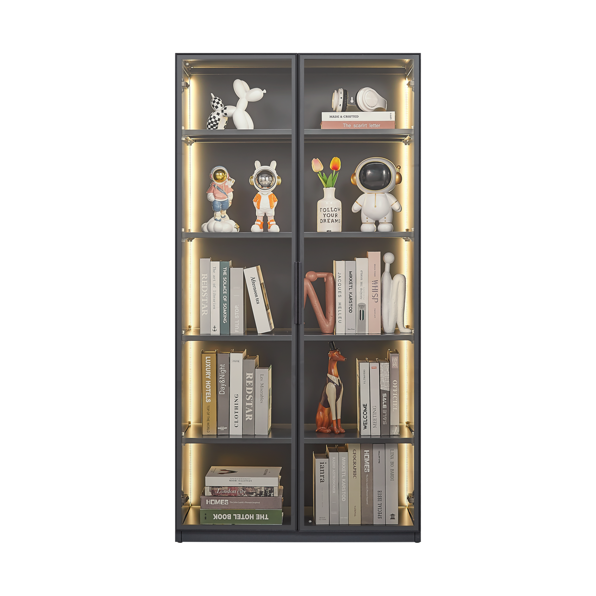Modern Display Storage Cabinet with Shelves