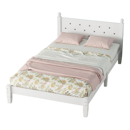 Twin Upholstered Bed with Button Headboard