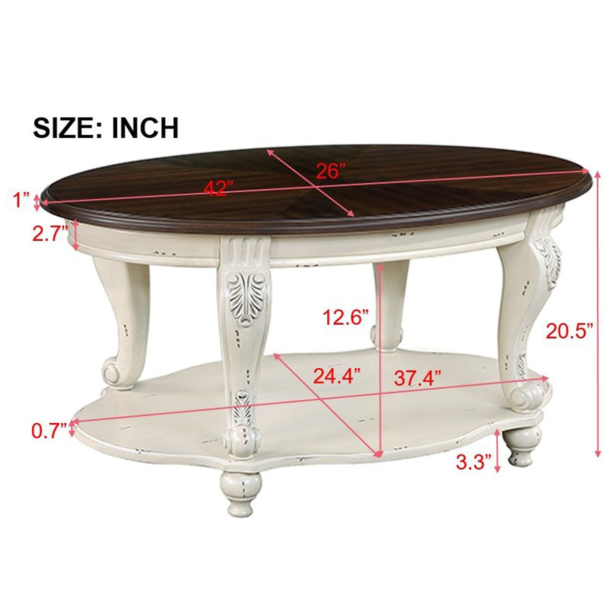 Oval Coffee Table White