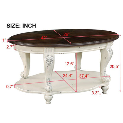 Oval Coffee Table White