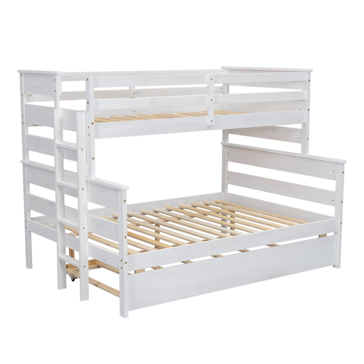 Twin-Full Bunk Bed with Trundle – White