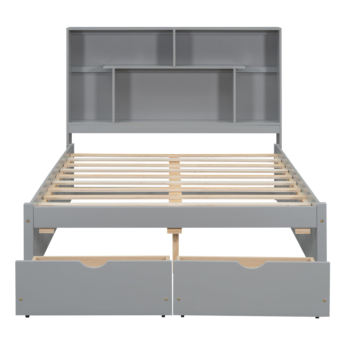 Full Platform Bed Gray