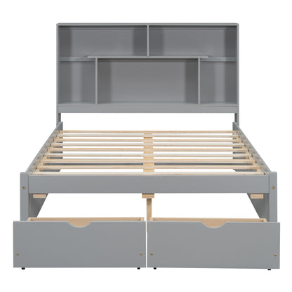 Full Platform Bed Gray