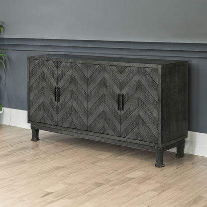 Vintage Lacquered Buffet Cabinet Taupe