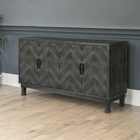 Vintage Lacquered Buffet Cabinet Taupe