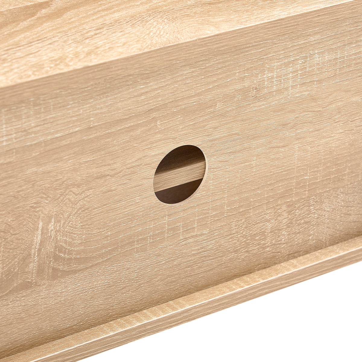 Rattan Wood TV Console – Adjustable Doors, Natural Finish