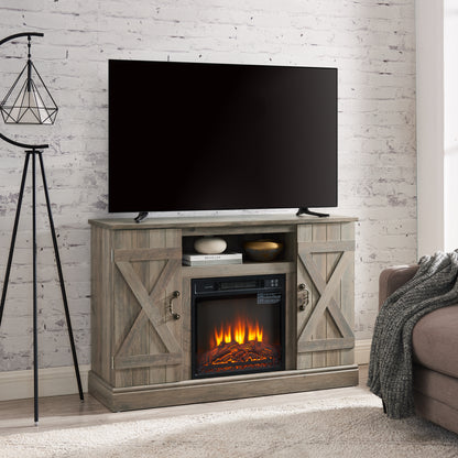 Gray Wash Wood Media Console TV Stand