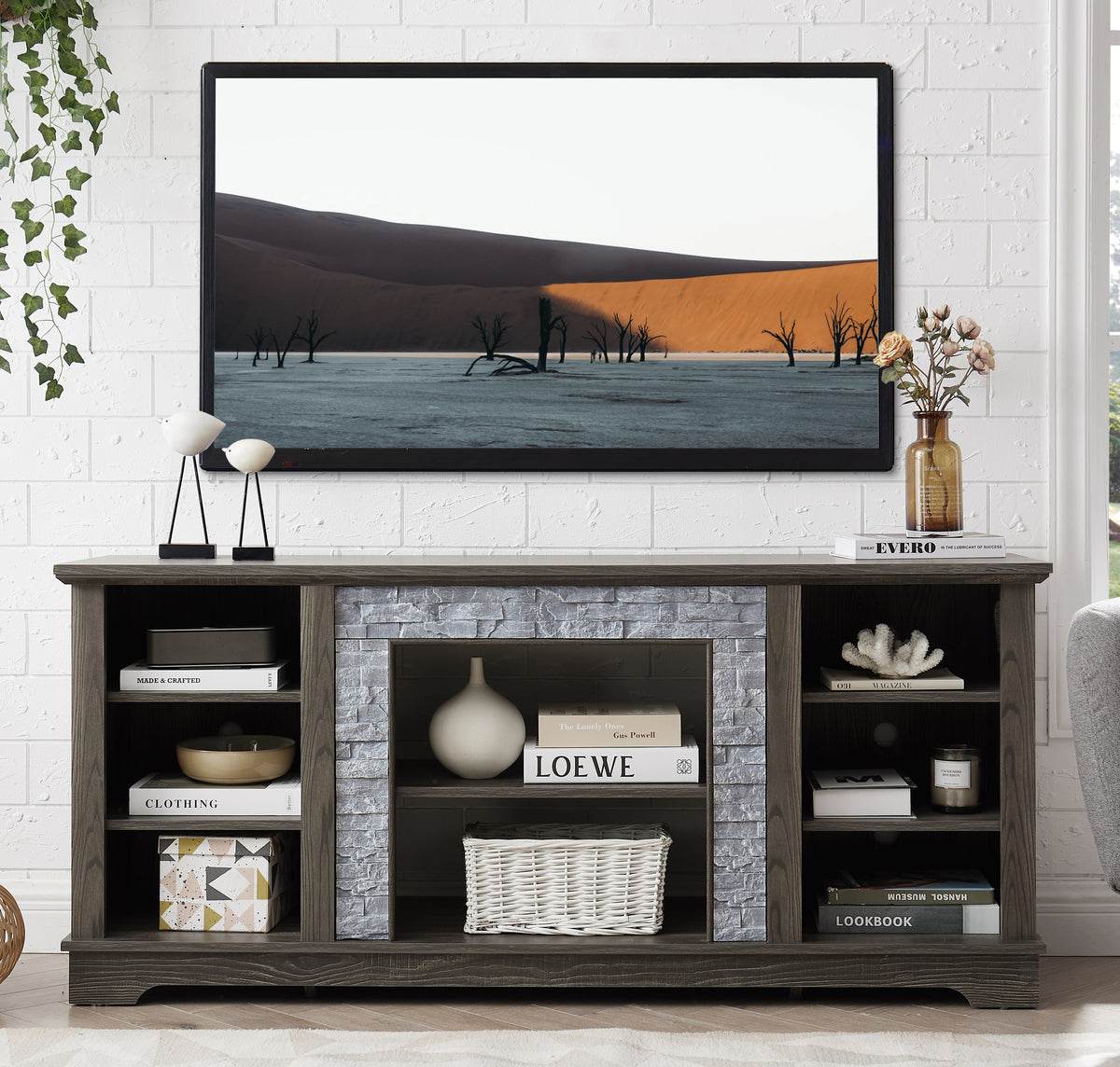 Stone Entertainment Console Gray
