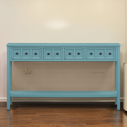 Rustic Turquoise Entryway Console Table – 60”