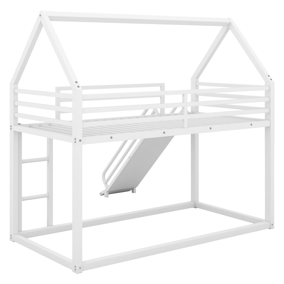 Twin House Bunk Bed White