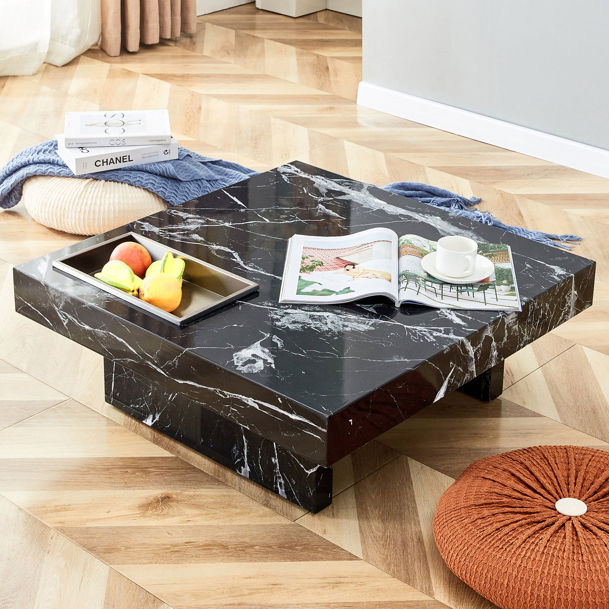 Black Pattern Modern Coffee Table
