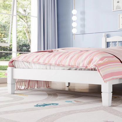 Twin Upholstered Bed with Column Headboard