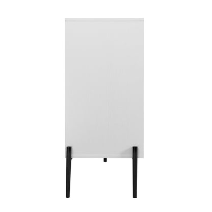 Modern White Console Cabinet with Sliding Doors