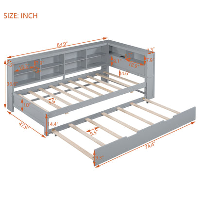 Wooden Twin Daybed Gray