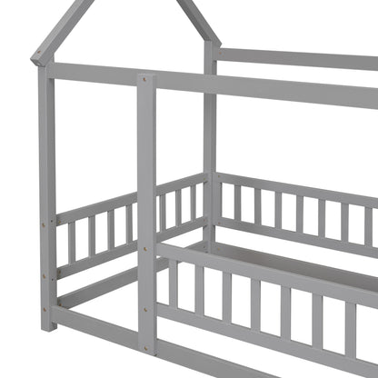 Twin Floor Bed Grey