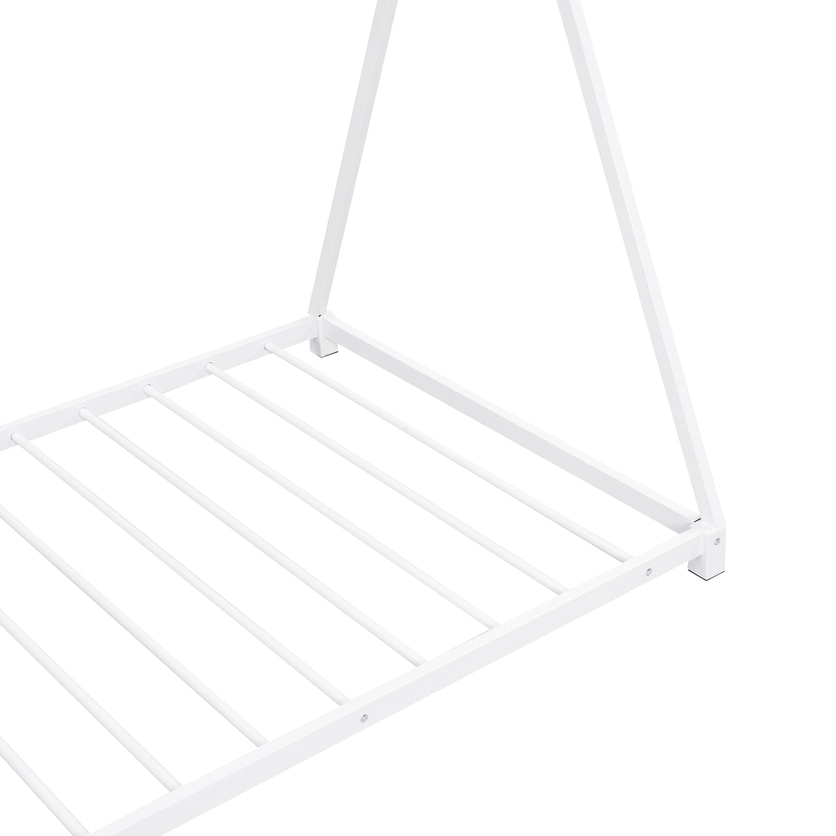 Metal Platform Bed White Triangle Frame