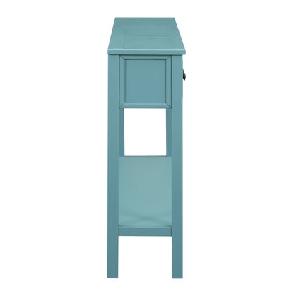 Rustic Turquoise Entryway Console Table – 60”