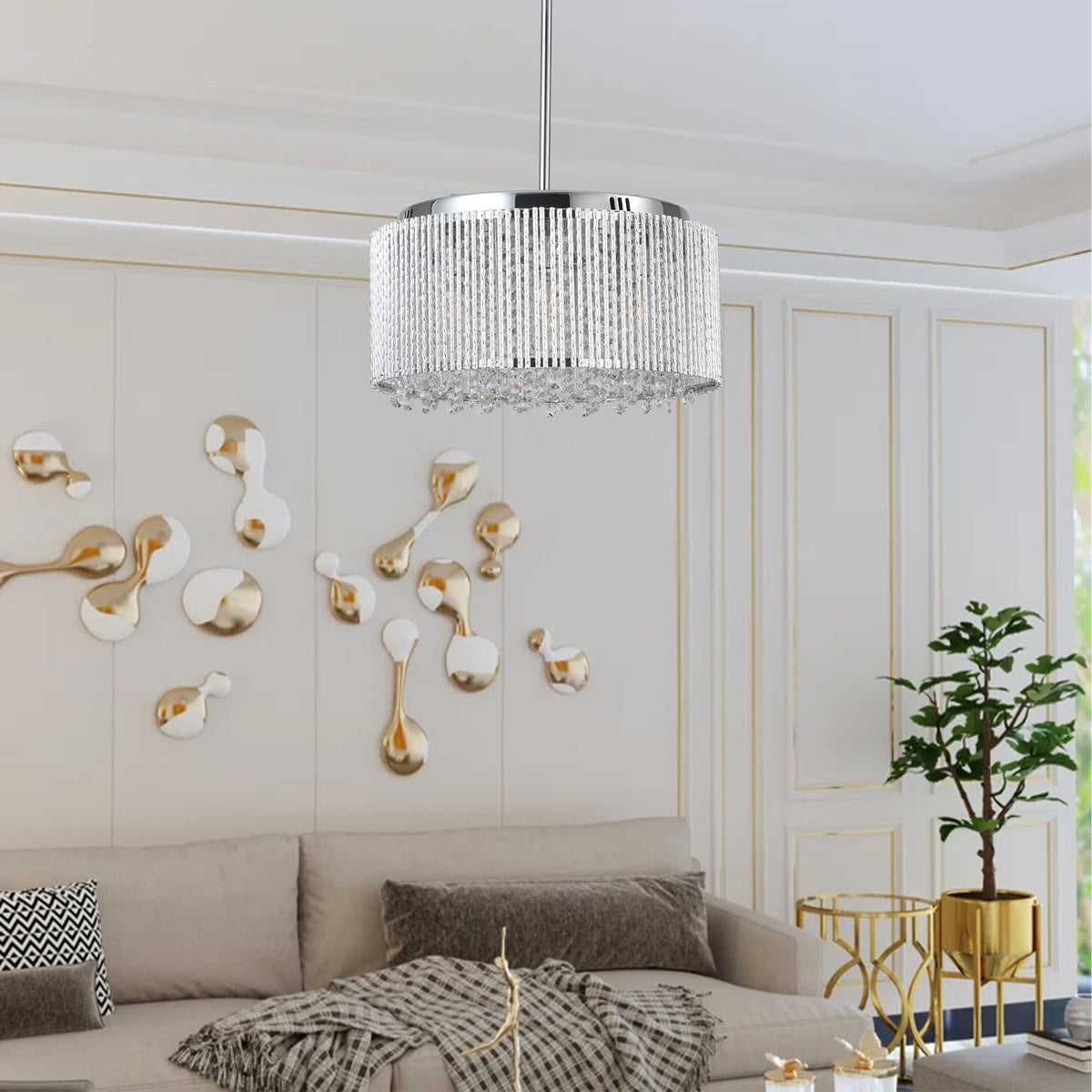 Chrome Crystal Round Chandelier