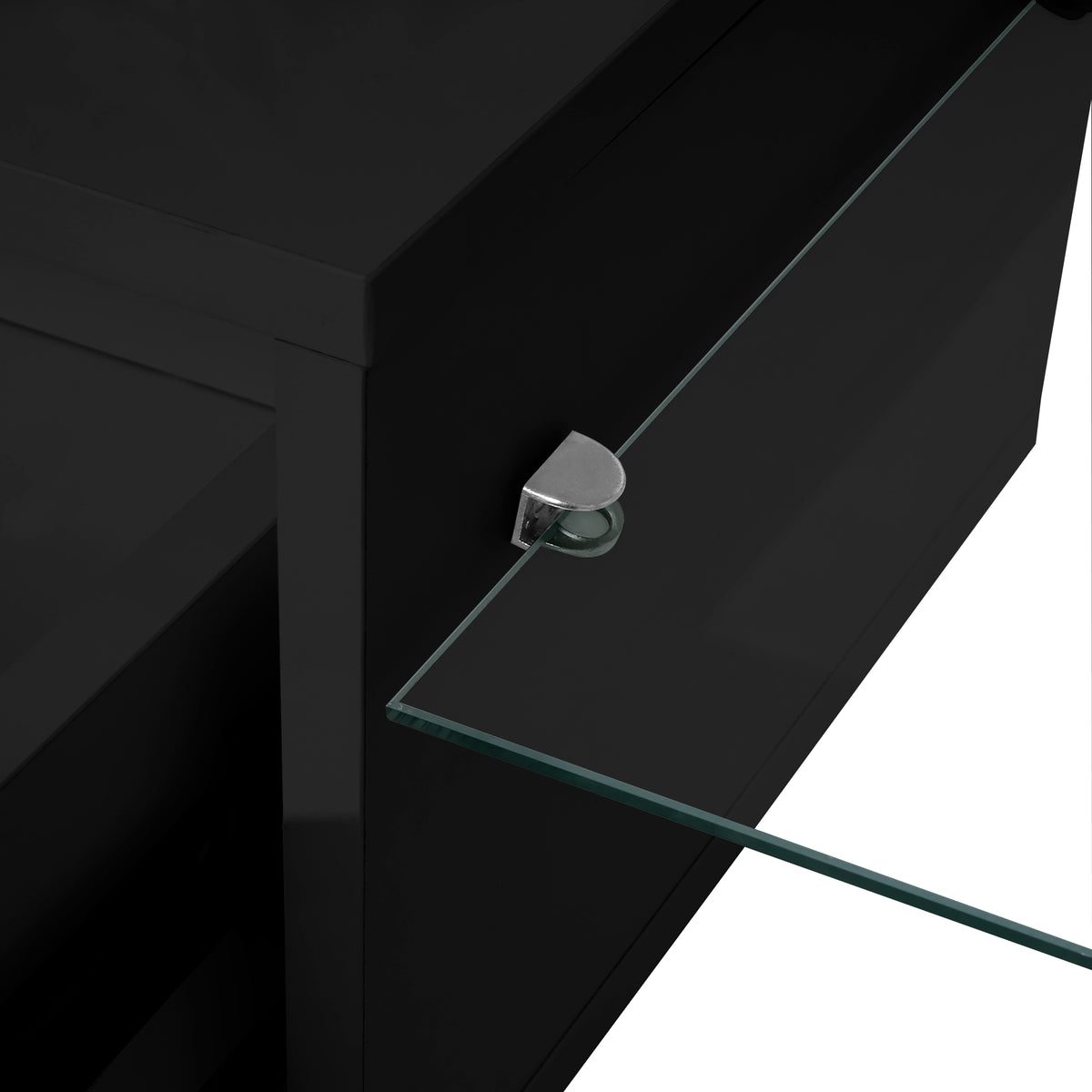 Modern TV Console with LED Storage Gray