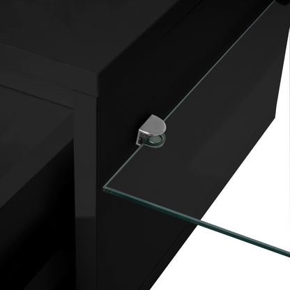 Modern TV Console with LED Storage Gray