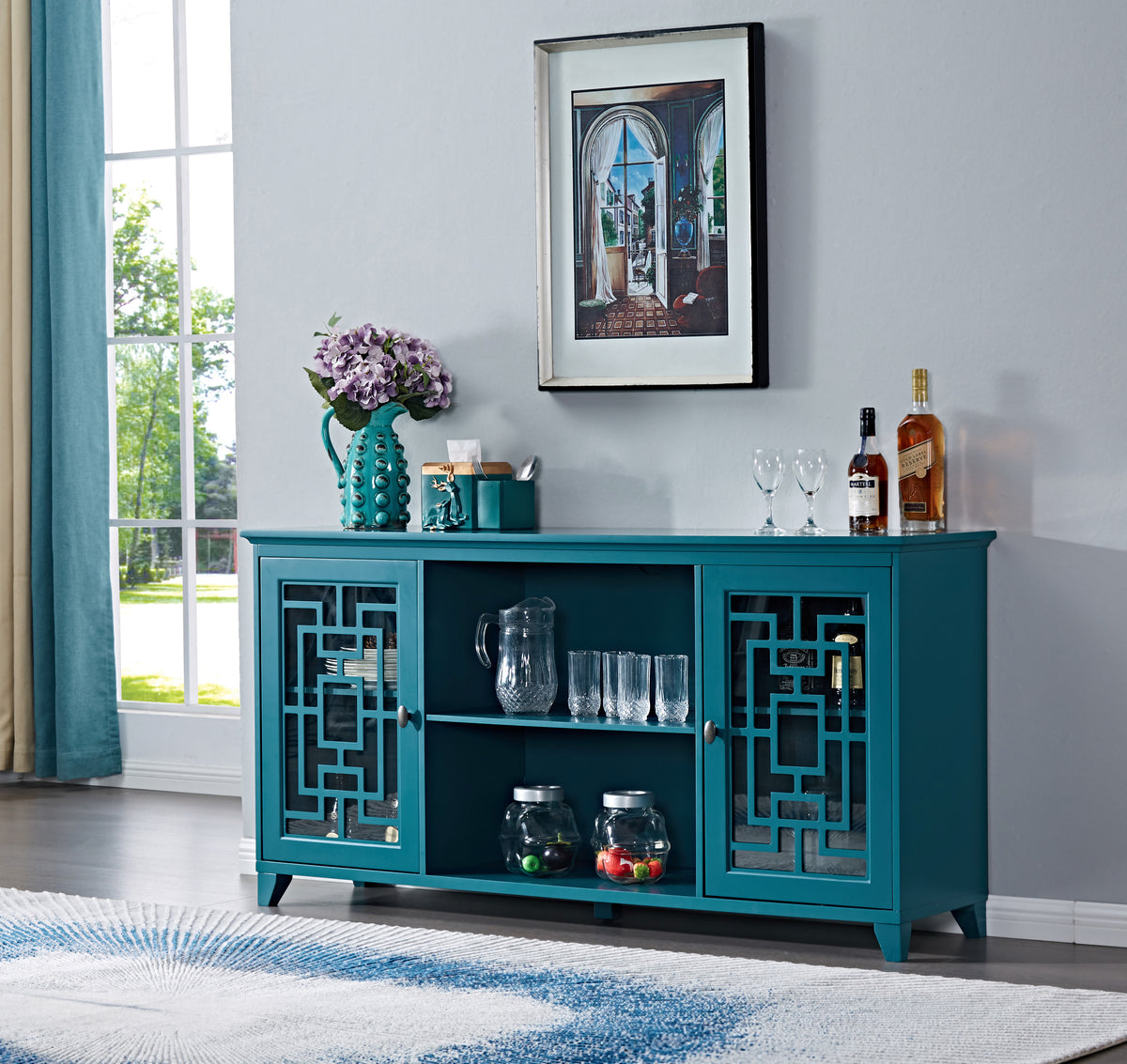 60-Inch Sideboard Buffet Table with Storage