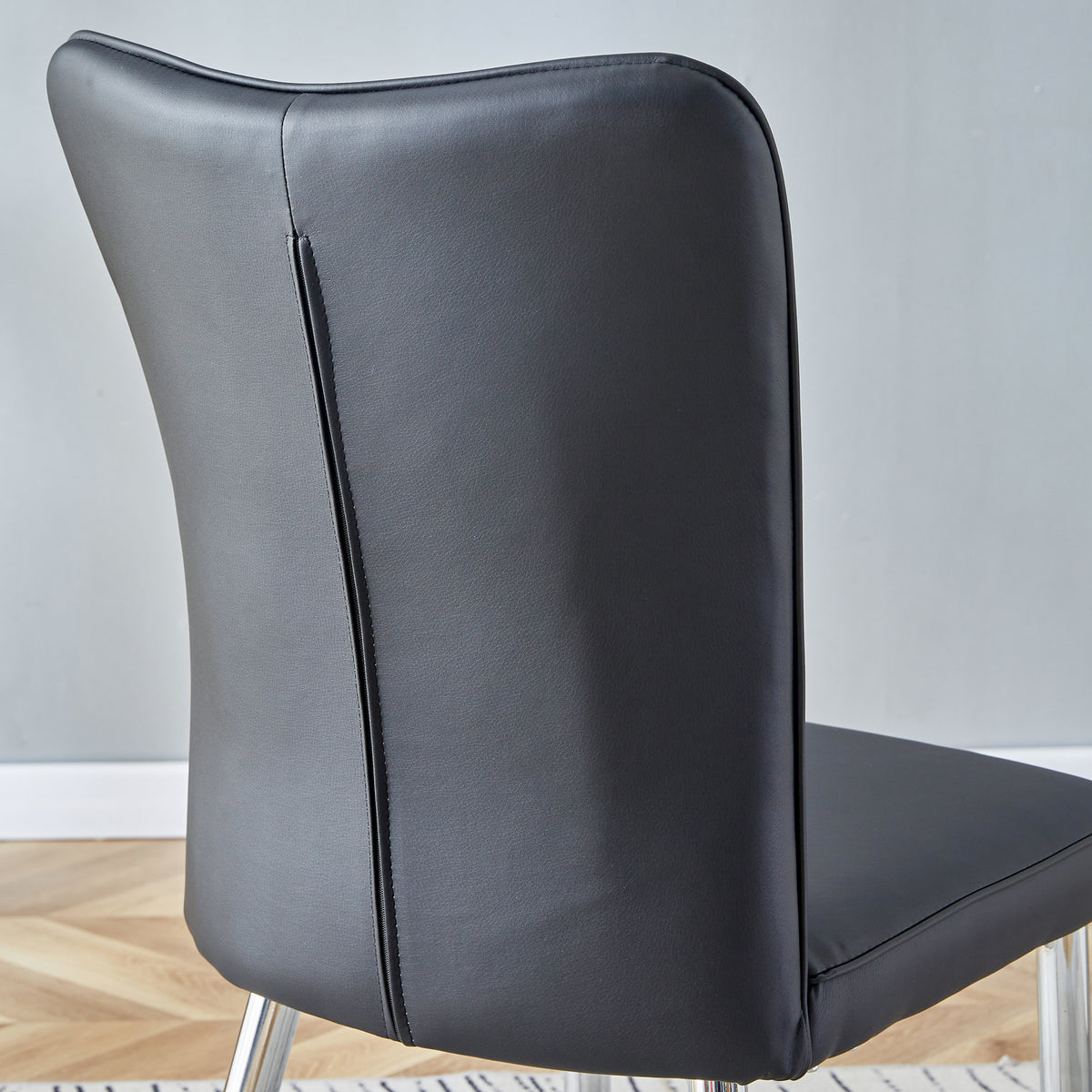 Modern Black Dining Chair Set (2 pcs)