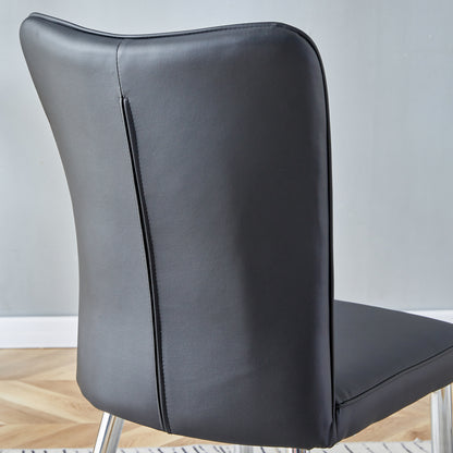 Modern Black Dining Chair Set (2 pcs)