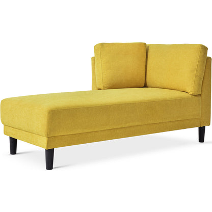 Mid-Century Fabric Chaise Lounge Beige