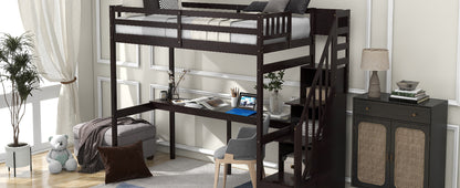 Loft Bed with Storage Espresso