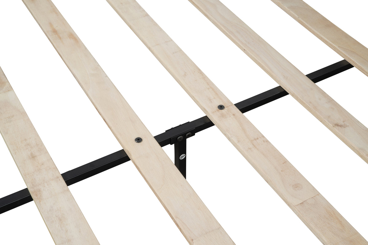 Platform Queen Bed with Storage and Support Frame