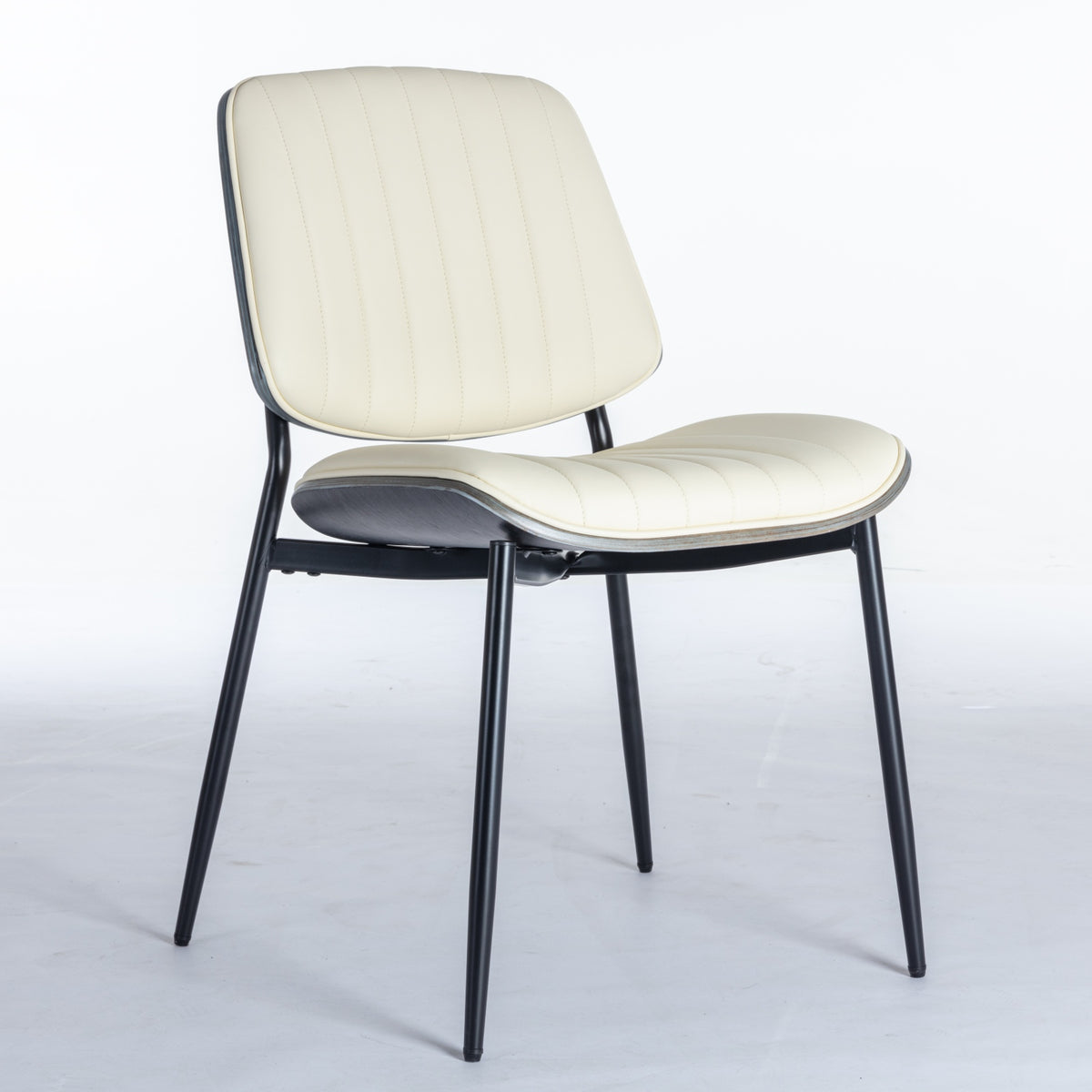 Retro Linen Dining Chairs Set of 2 Beige