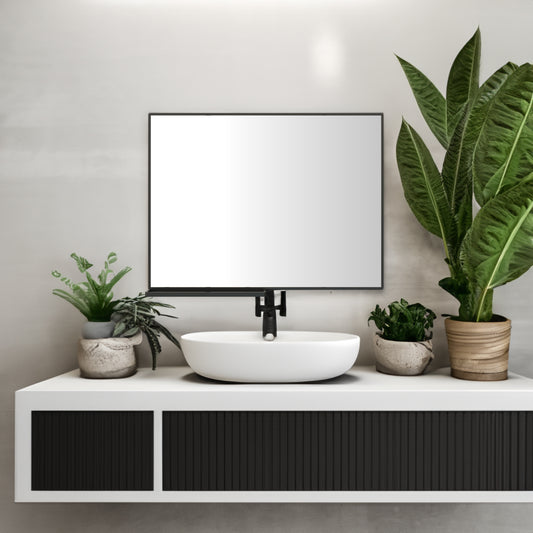 40x30” Rectangular Bathroom Mirror with Storage Rack
