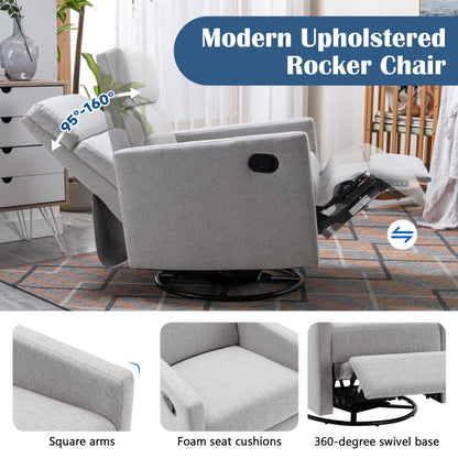 Upholstered Rocker Chair Gray