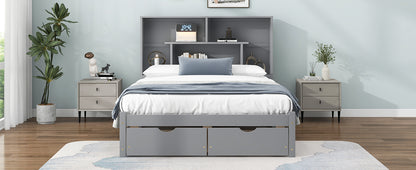 Full Platform Bed Gray