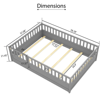 Montessori Floor Bed Gray