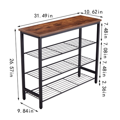 4-Tier Shoe Rack with MDF Top Board