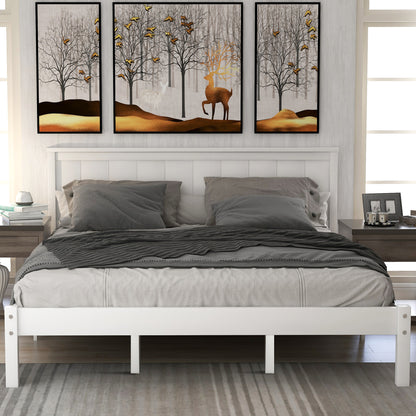 Queen Platform Bed White