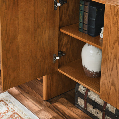 Walnut Buffet Cabinet with Storage Panels