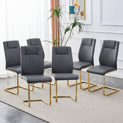 Faux Leather Dining Chairs Set of 4 Gray