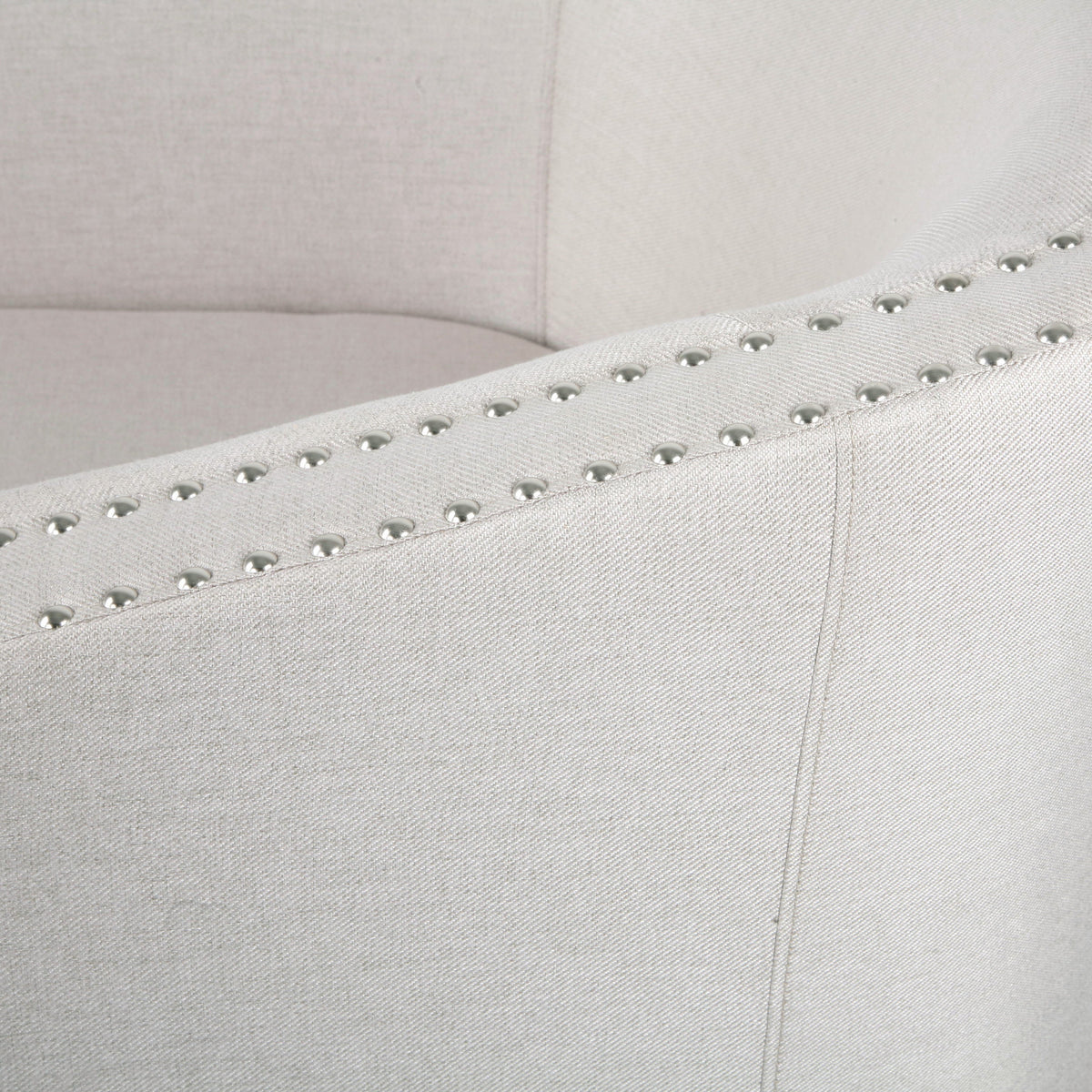 Modern Swivel Lounge Chair – Linen Beige