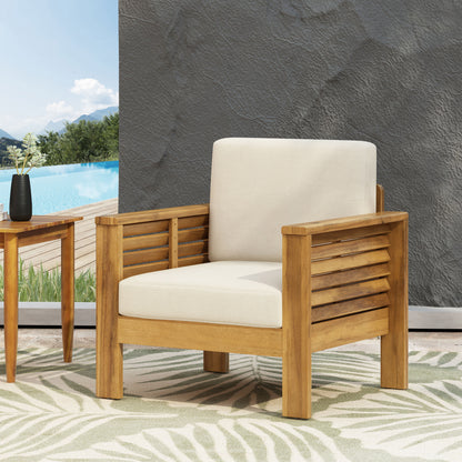 Outdoor Acacia Club Chairs (2 pcs) – Teak Beige