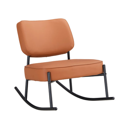 PU Leather Rocking Chair – Black Metal Legs