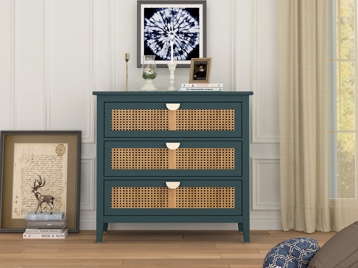 Rattan Storage Cabinet 3-Drawer