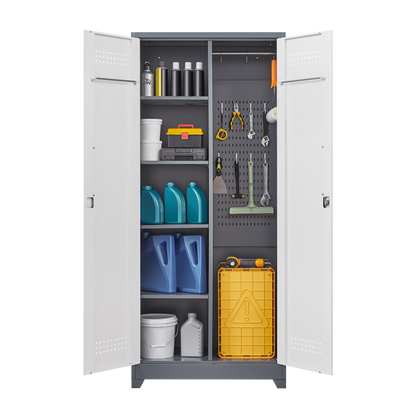 Industrial Metal Storage Cabinet with Lockable Doors
